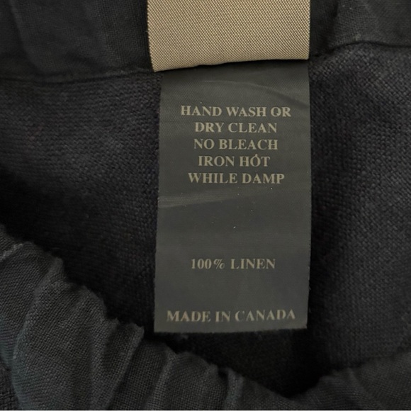 Chrzaszcz Inc Canada by Maria Wojtowicz Linen Midi Skirt Size XL Black Lagenlook - Picture 8 of 8